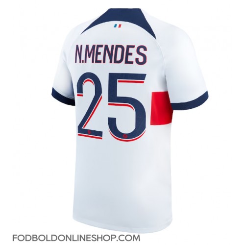Paris Saint-Germain Nuno Mendes #25 Udebanetrøje 2023-24 Kortærmet